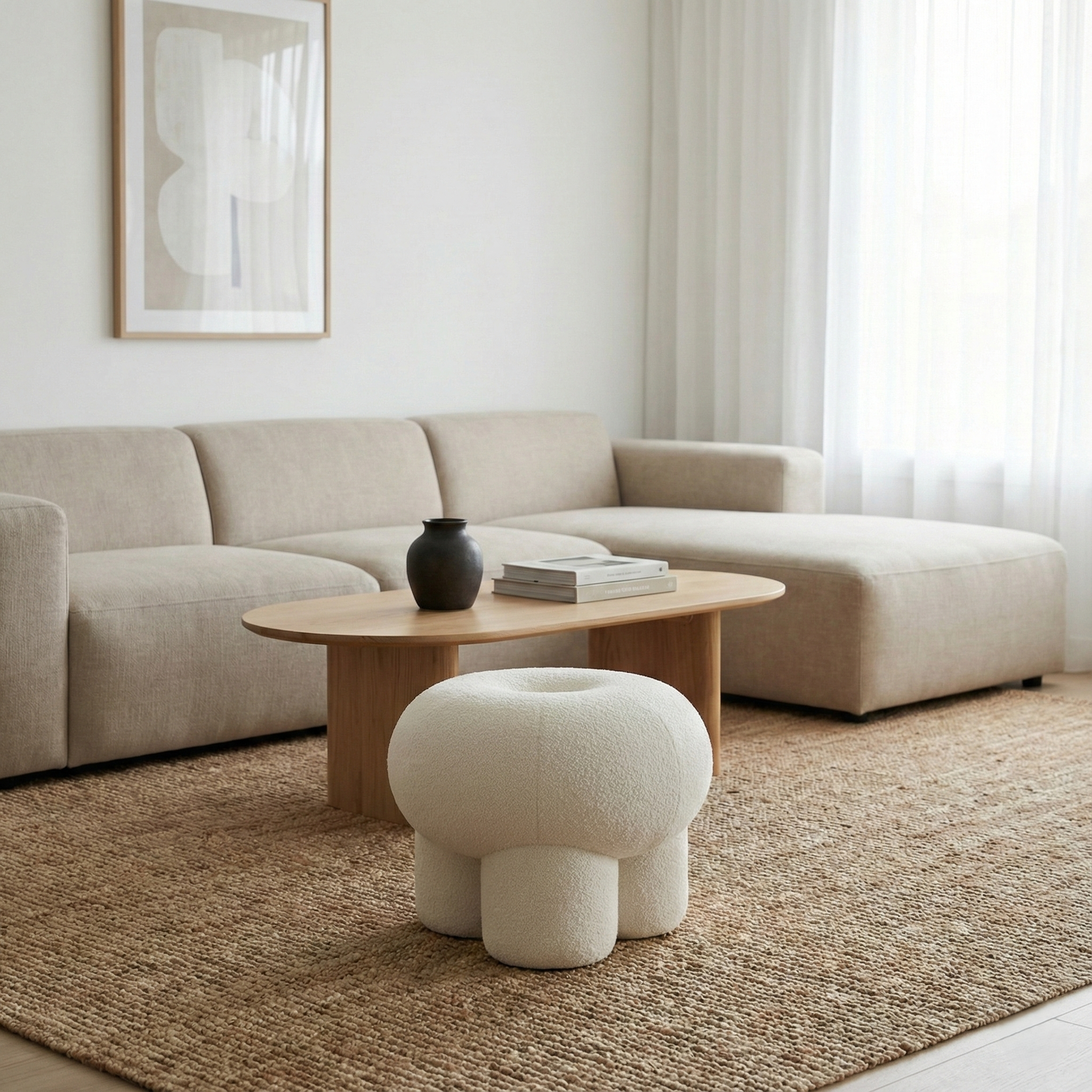 tabouret-spissatus-tissu-bouclette-blanc-canape-table-basse-tapis-salon-minimaliste-tableau